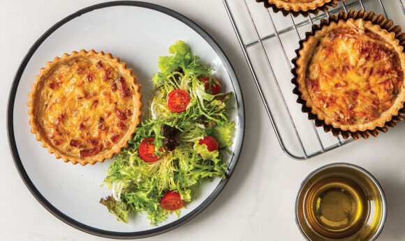 QUICHE DE TOCINO Y PUERROS